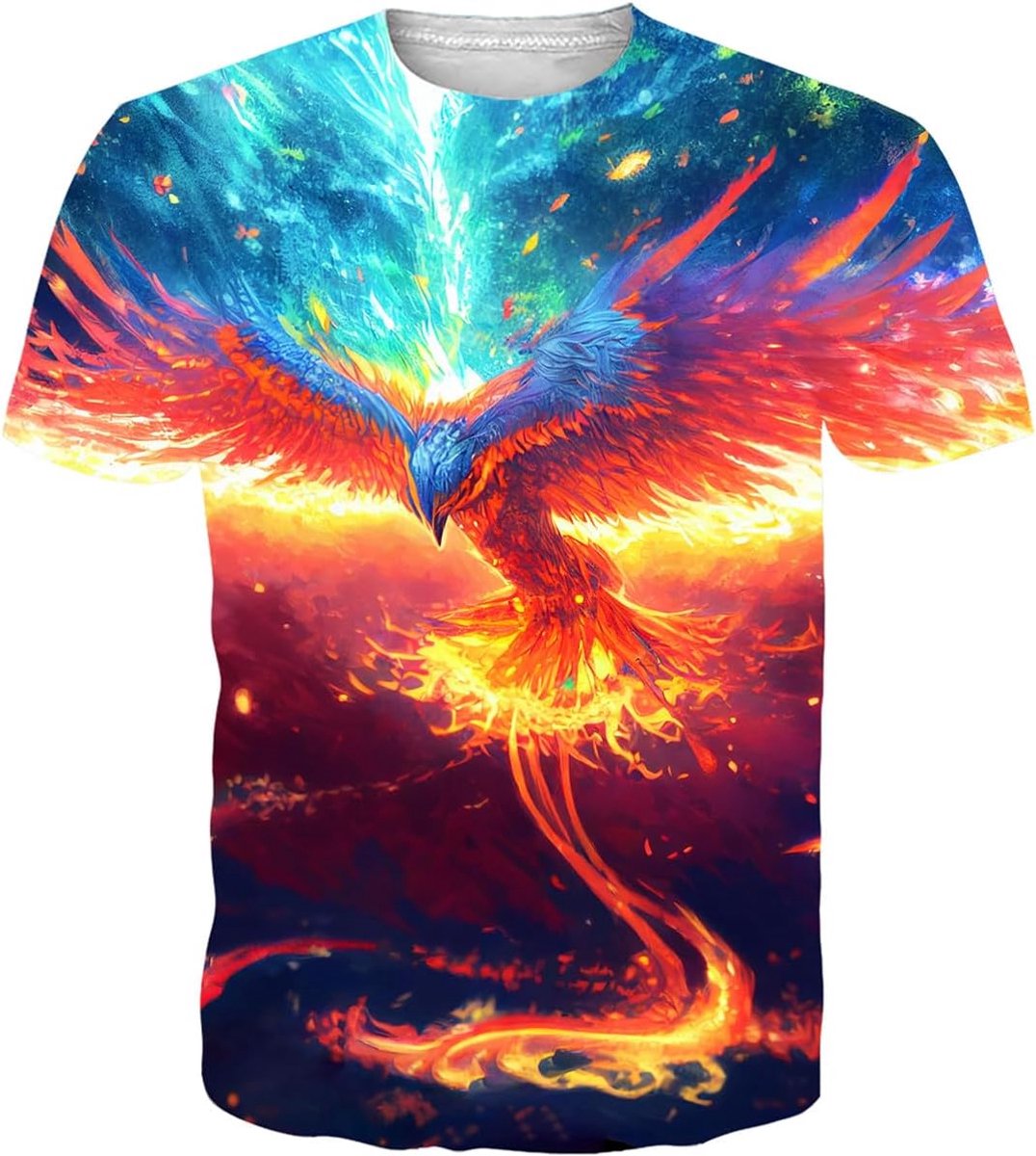 T-shirt met 3D-print voor heren, sneldrogend, casual zomer-T-shirts, uniek T-shirt met korte mouwen