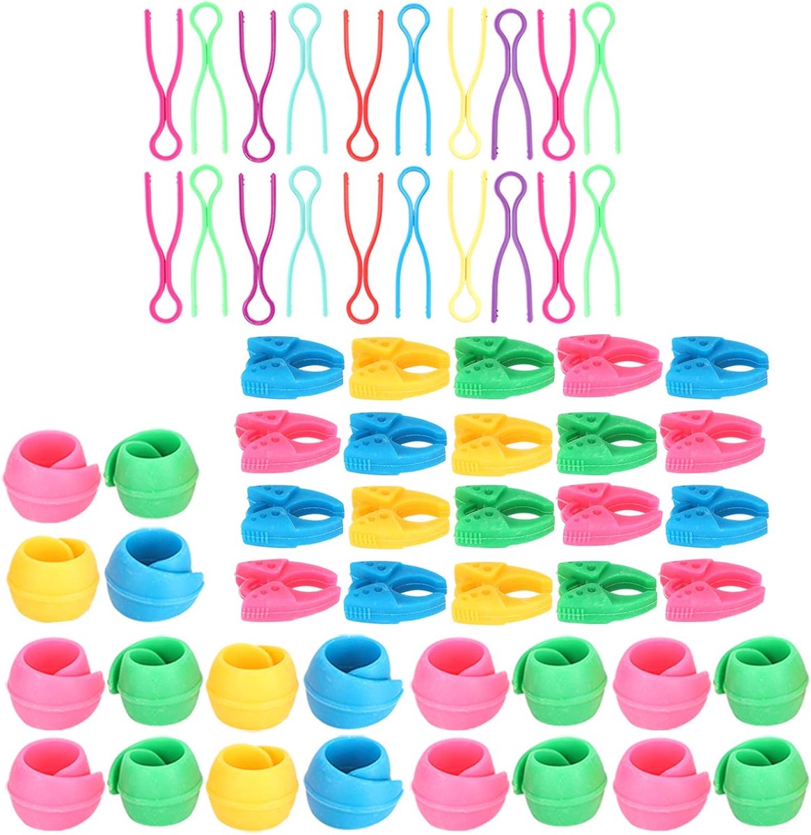 60 Stuks Spoeldraad Buddies Set, Siliconen Houderclips Plastic Klemmen Spool Huggers Borduurgereedschap