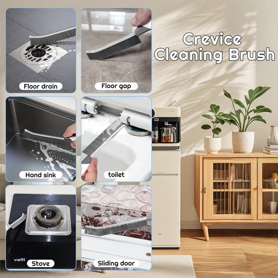 Voegenreinigingsborstel UK - 6 stuks, lange handgreep, verdikte harde haren, multifunctionele huishoudelijke keuken, voegenreinigingsgereedschap, geschikt voor badkamer, tegels, ramen, toilet — afbeelding 2