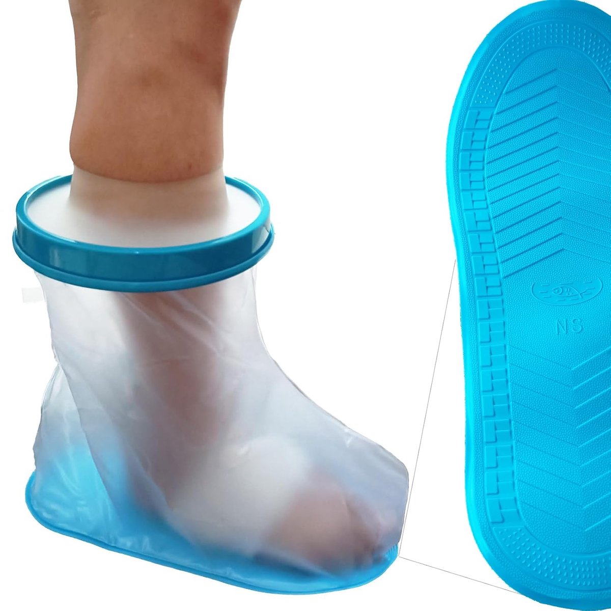 - Antislip en waterdichte gipsbescherming voor de douche, herbruikbaar voor volwassenen, gipsbescherming voor douche, waterdichte gietijzeren zak voor operatiefoot, enkel