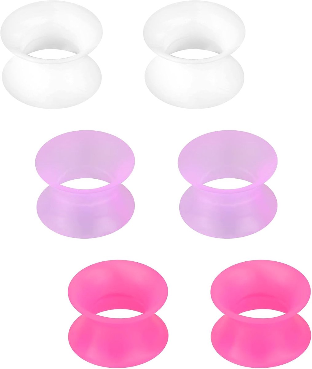 Tunnels Flexibele Oor Brancard Plugs Expander Meters 3/4/5/6/8/10/12/14/16mm Oor Stretching Piercing Sieraden Wit Paars Blauw Groen
