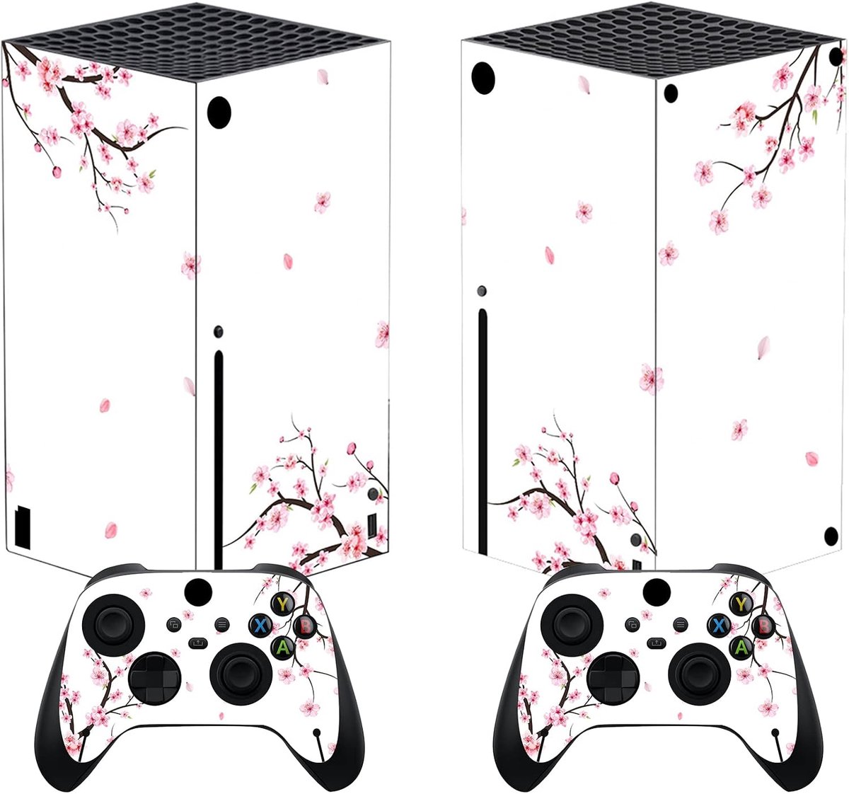 Skin Sticker voor Xbox Series X Controller,Beschermhoes Decal Skin Beschermende Huid Folie voor Xbox Series X Console-Vallende Kersenbloesem