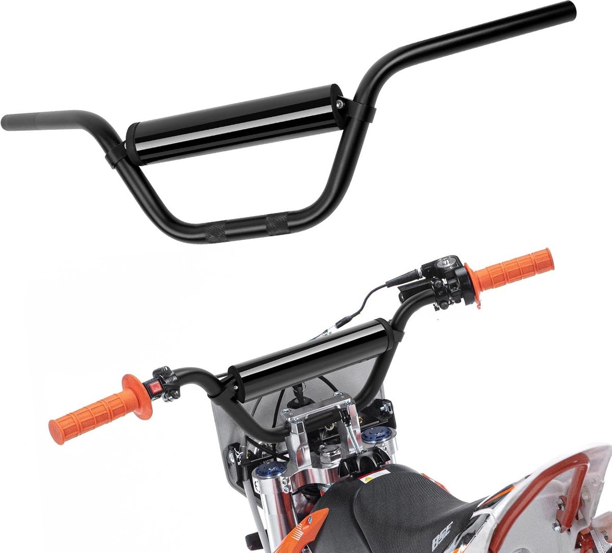 Pit Bike stuur 7/8 inch voor motorfietsen, universele terreinmotor-stuurstangen met dwarsstangenpolster voor YZF CRF RMZ KLX DRZ KXF EXC motorcross enduro quad ATV