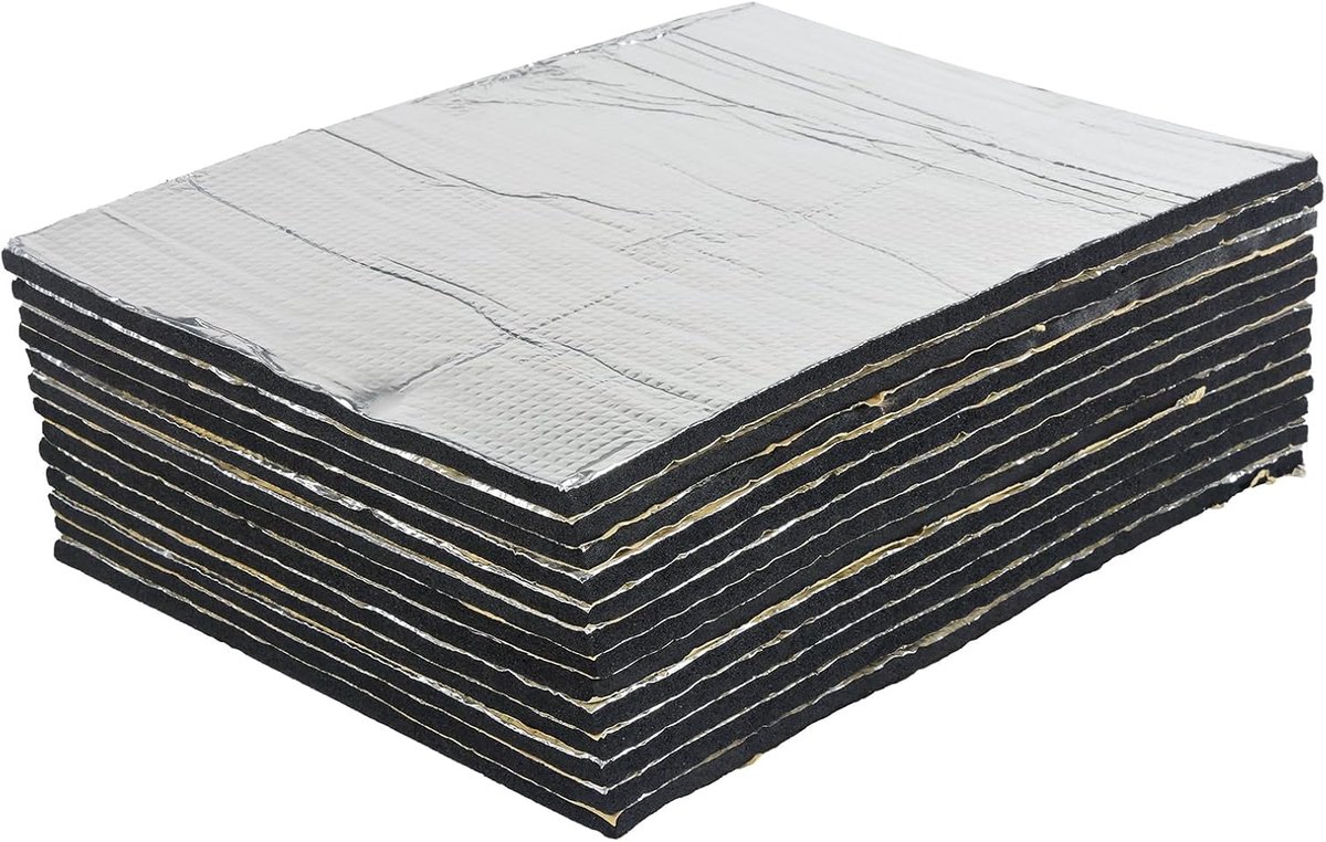 13 stuks 8mm 40×33cm auto aluminium gesneden isolatie mat zelfklevend| geluidsisolatie mat| zuiver aluminium hitteschild isolatie (1,67㎡)