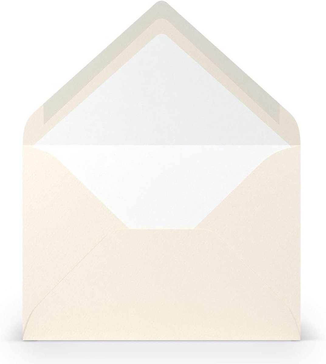 25 enveloppen DIN B6 ivoorkleurig geribbeld crème 100 g/m² envelop zonder venster 17,8 x 12,5 cm enveloppen met natte lijm puntige klep