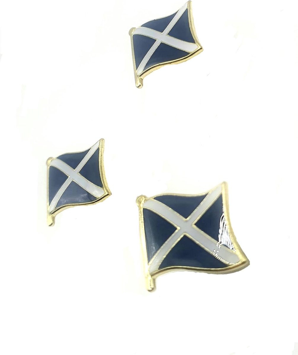 Schotse Saltire Metalen Emaille Landenvlag Speld Badge Pakket van 3