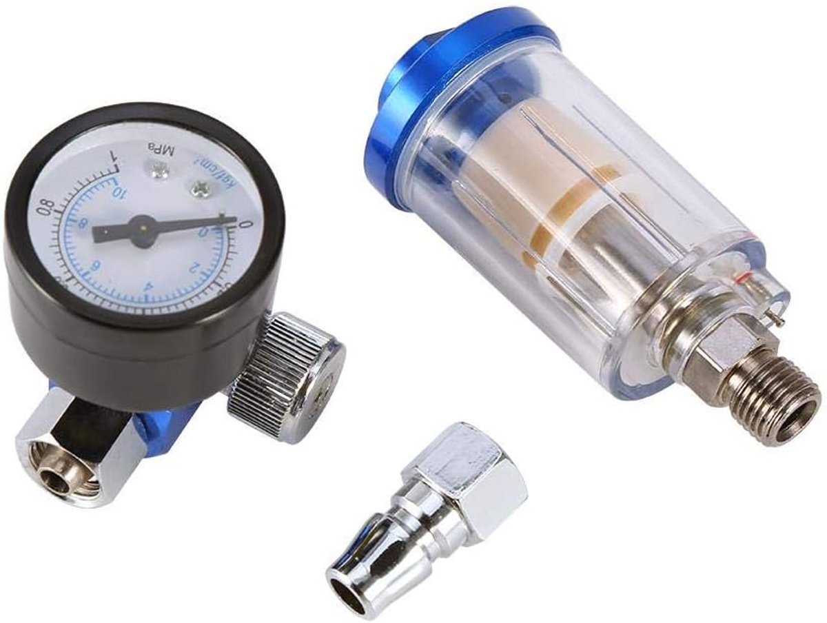 Gereedschap Accessoire Spuitverfpistool voor Auto, Spuitpneumatisch Gereedschap Luchtregelaar Meter + Inline olie Waterval Filter Separator