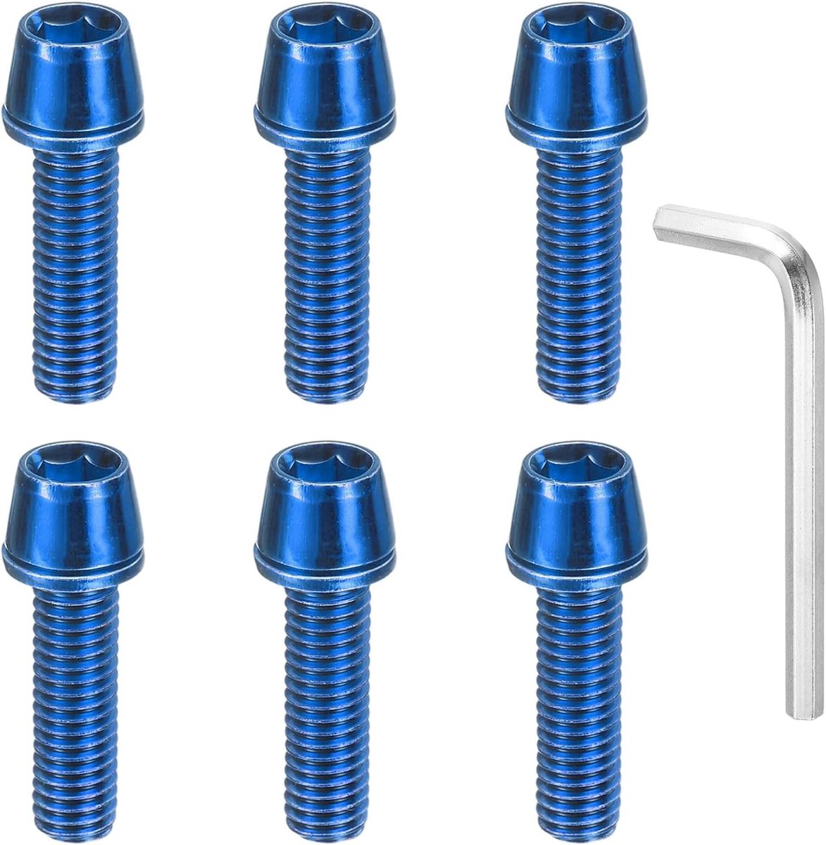 Schroeven voor fiets M5 x 18 mm schijfremadapter voor MTB fiets met inbussleutel 4 mm voor racefiets, mountainbike, BMX, blauw