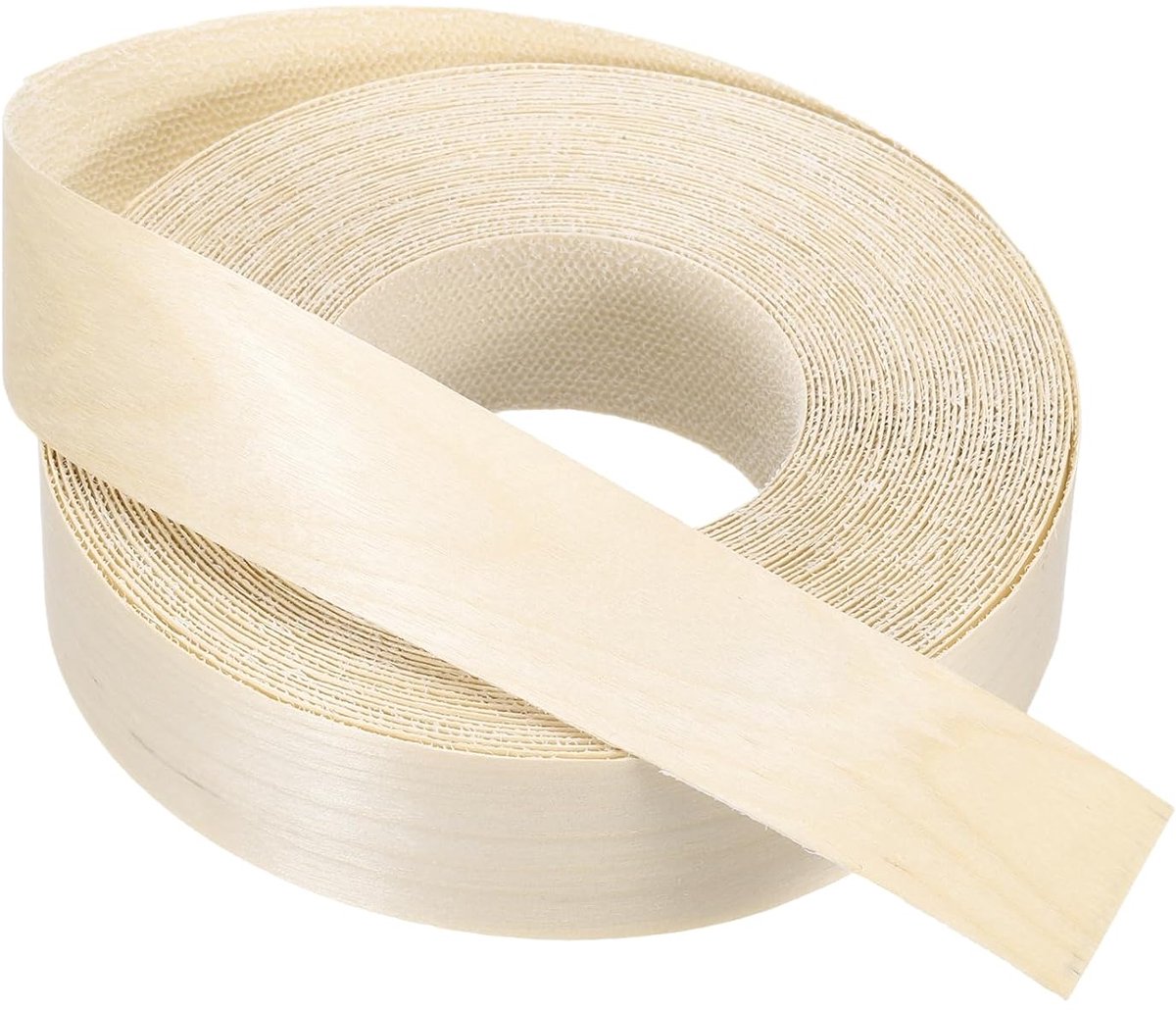 Berken randrandenwand, zelfklevend, 38 mm x 15 m, zelfklevende flexibele randband, randemmer met smeltlijm voor meubelrestauratie