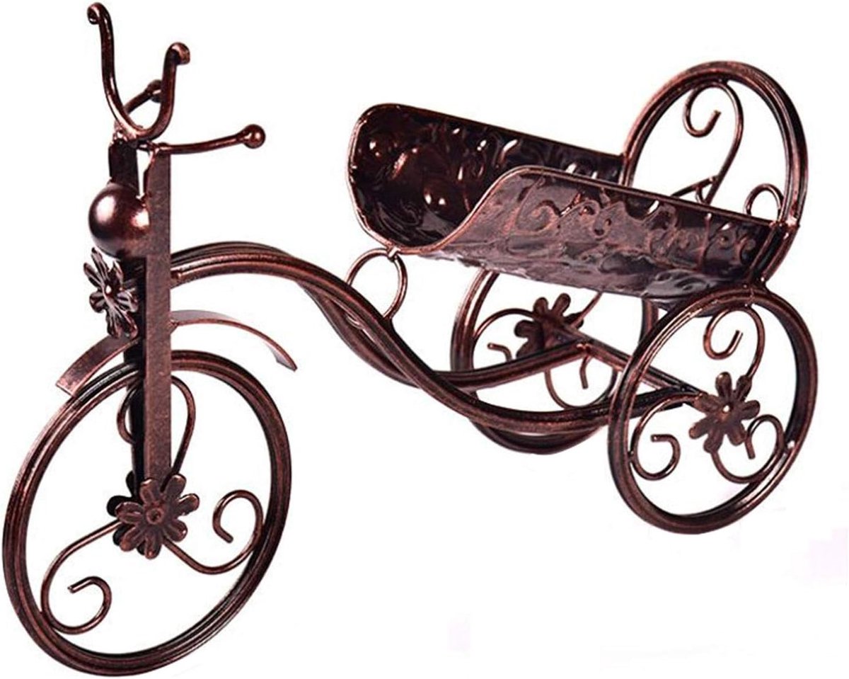 Wijnrek Retro Decoratieve Metalen Fiets 1 Fles Tafelblad Woonkamer Keuken Aanrecht Wijnrek Rood Koper