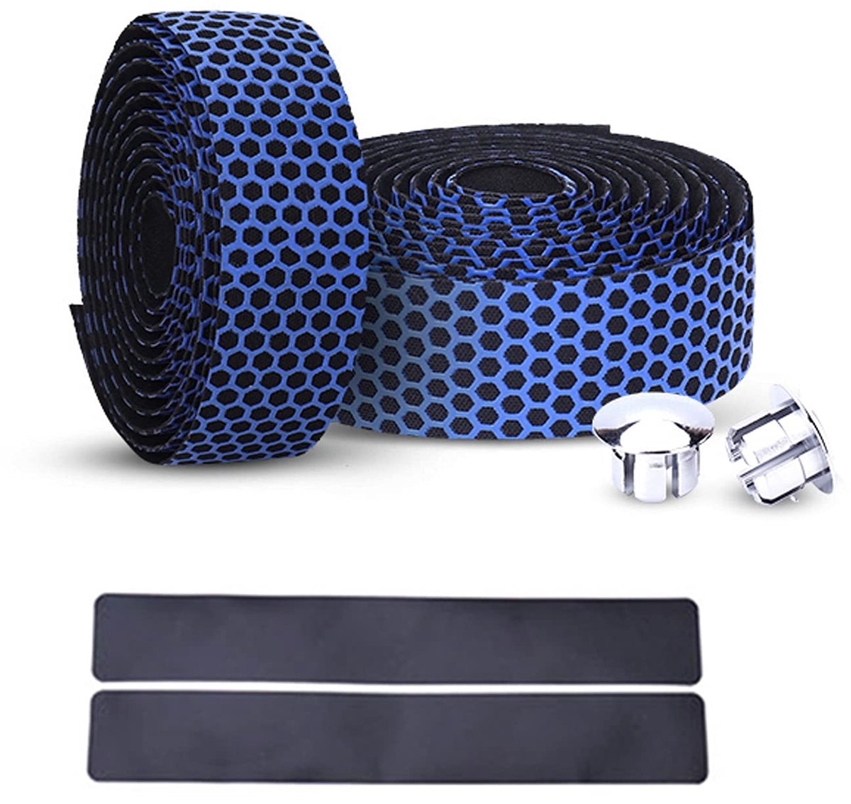Stuurtape Fietsstuurbanden superieur ademend, antislip, hoogwaardige stuurband met eindkappen voor racefiets, mountainbike, stadsfiets (2 stuks per set)