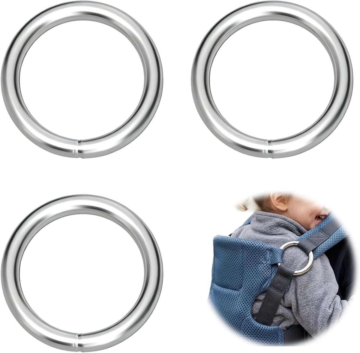 Baby Sling Ringen Zachte Baby Carrier Ringen Ademend Draagdoek Accessoire Lichtgewicht Draagring voor Pasgeboren Baby Peuter Zuigeling Verstelbare Heupdrager en Draagdoek Bevestiging