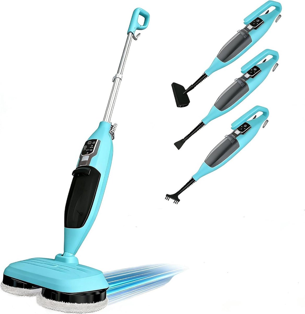 Stoomreiniger Mop - Stoombezem Handapparaat - Grondig Reinigen - 2-in-1 Multifunctioneel - 30 Seconden Opwarmtijd - Hemelsblauw