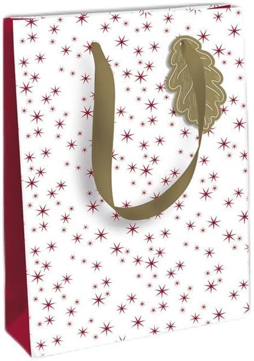 - X-29508-2Cpack - Een Set van 6 Cadeauzakken voor Kerst - Groot Formaat 26,5x14x33cm - Sterren - Superieure Kwaliteit, Stevig: 210g - Ideaal voor: Gezelschapsspellen, Puzzels, Cadeaudozen