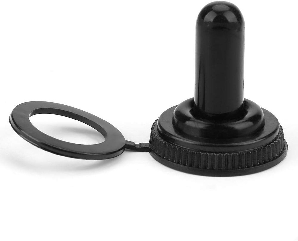 20 stuks 12 mm tuimelschakelaar, waterdichte rubberen kap, zwarte bootafdekking, schakeldeksel voor boten, watersport en maritieme toepassingen