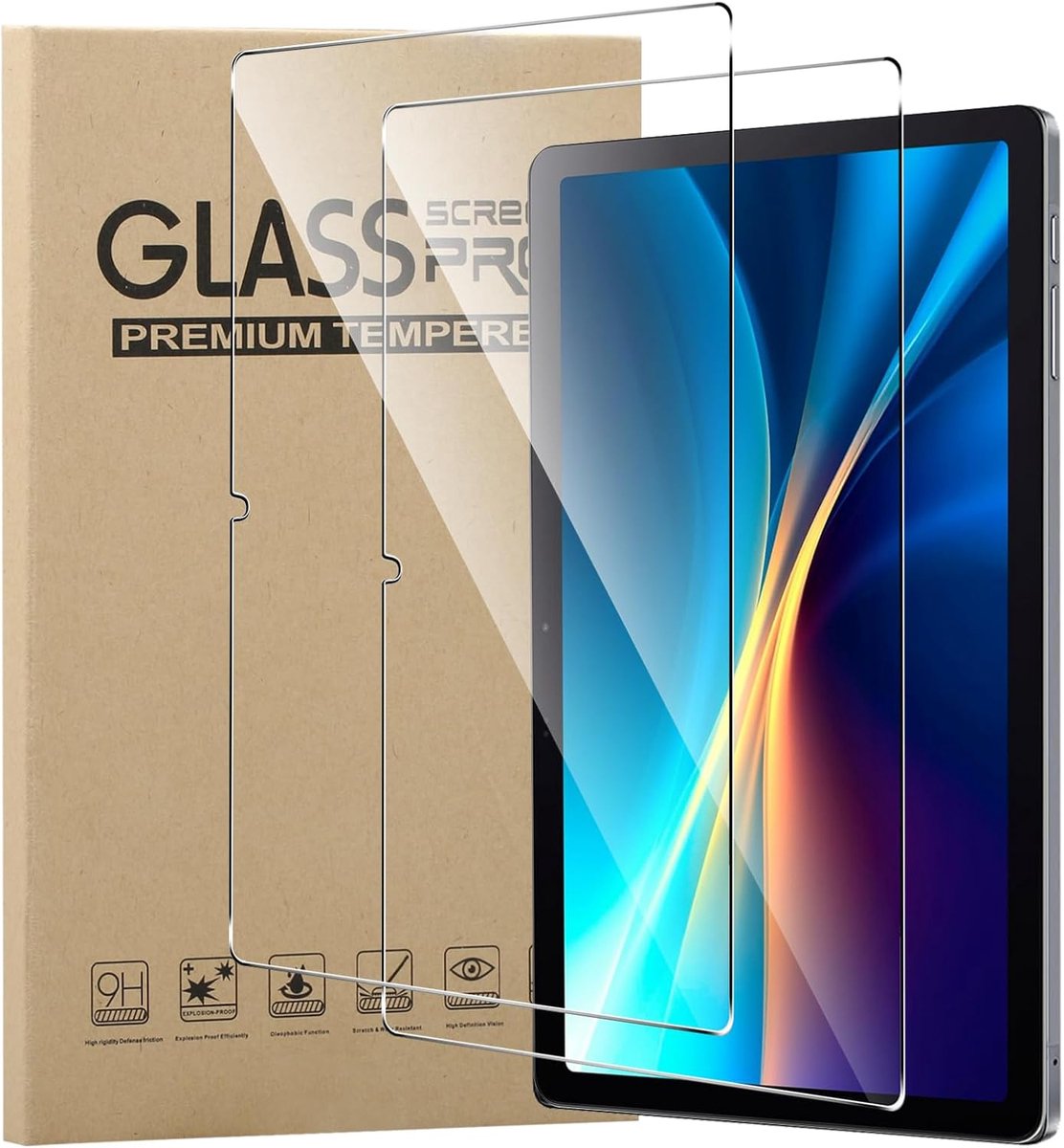 Beschermfolie voor Acer Iconia Tab V11, 2 stuks, hoge gevoeligheid, anti-luchtbellen, anti-vingerafdruk, 9H hardheid, krasbestendig, gehard glas, displaybescherming
