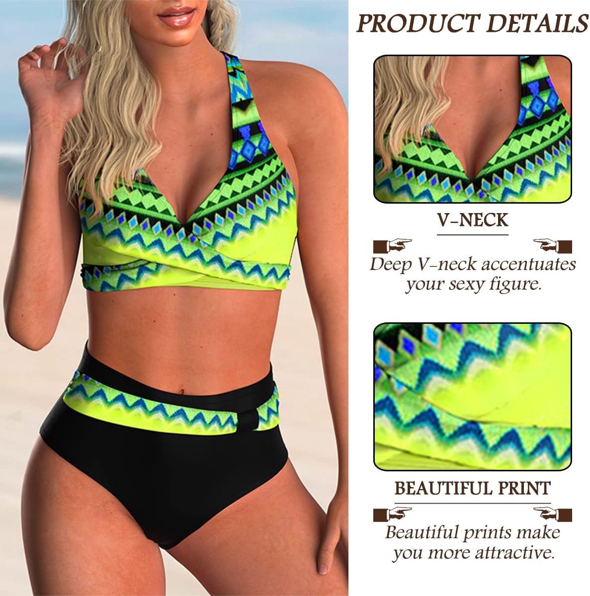 Sets Hoge Taille Zwempak Tweedelig Badpak Dames Bikini Set Driehoek Badpak Strand Ties Tweedelige Badmode