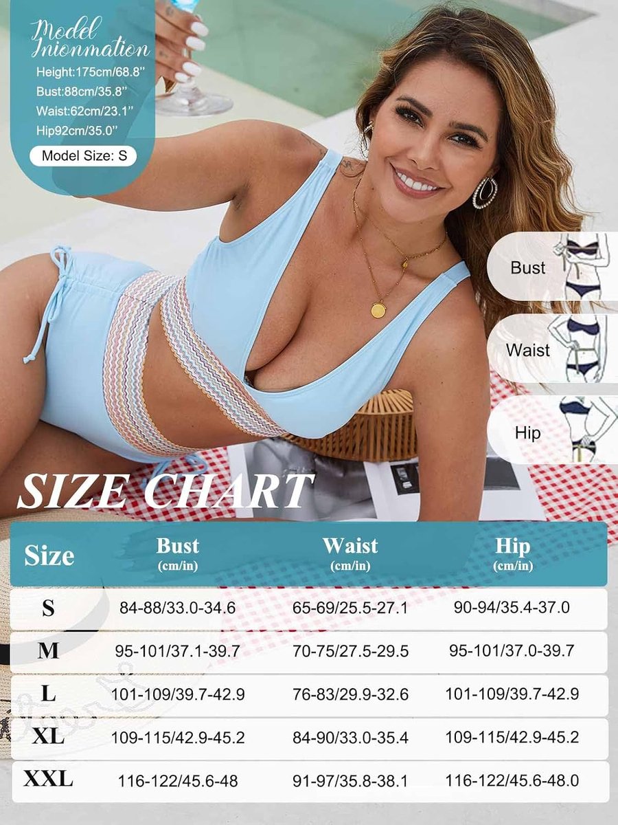 Vrouwen Hoge Taille Bikini Set Push Up Badpak Trekkoord Side Bobo Badmode Kleurblok Badpak