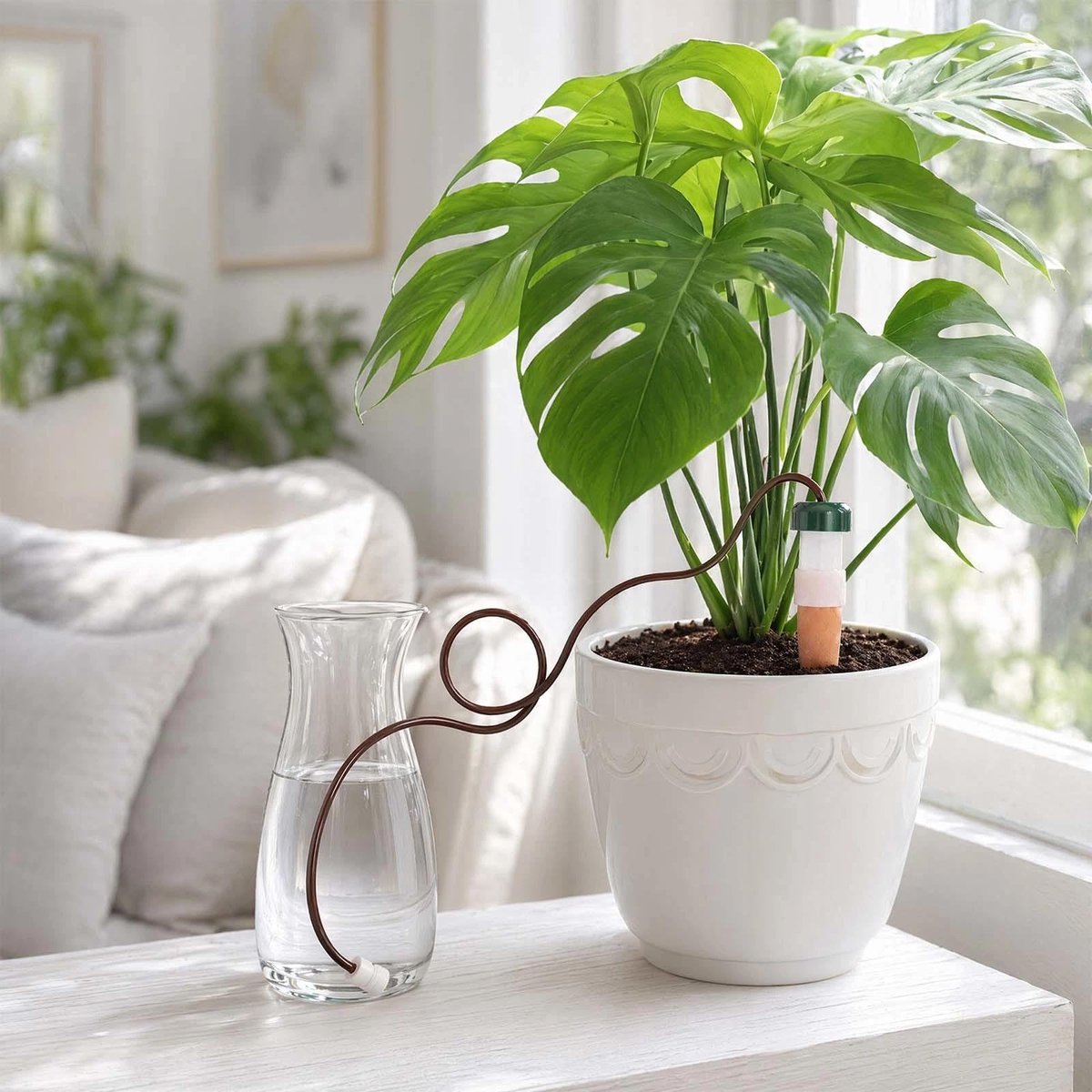 Bewateringssysteem 6 Stuks - 10,5 cm Waterdispenser - Automatisch met Slang 76 cm - Perfect voor Planten en Vakantie - SnelShoppen