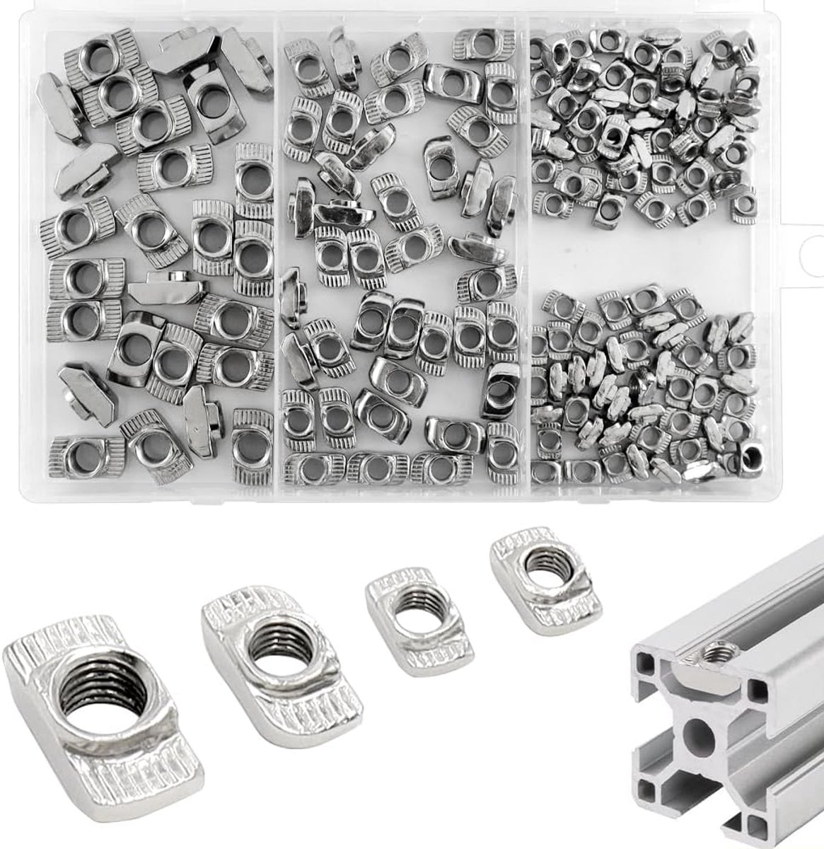 T-moeren van koolstofstaal T-moer M4 M5 M6 M8 hamerkopmoeren T-moeren voor extrusie aluminium profiel, serie