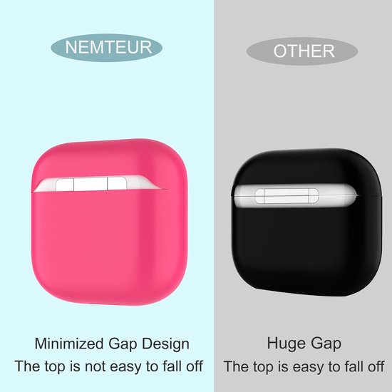 Hoes voor Airpods 4, dun beschermend Silicone Case voor AirPods 4th 2024 (USB-C) Skin Front LED zichtbaar siliconen hoesje, Watermelon Red — afbeelding 4