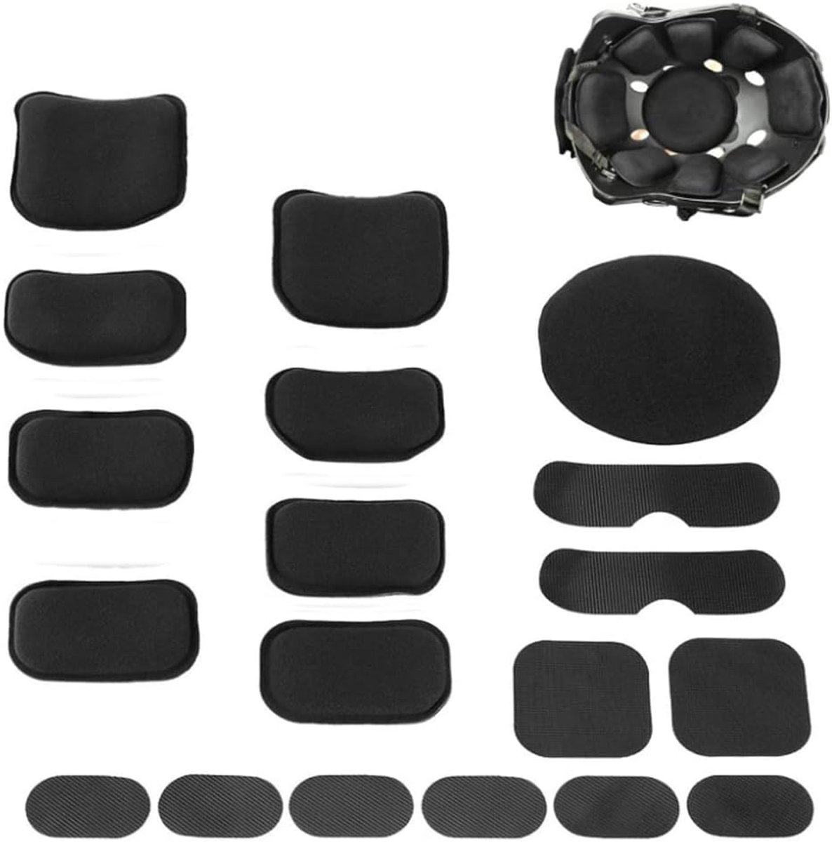 19-delige set universele helmbekleding, vervangende accessoires voor motorhelm, vermindert de beweging van de helm en biedt pijnloze bescherming
