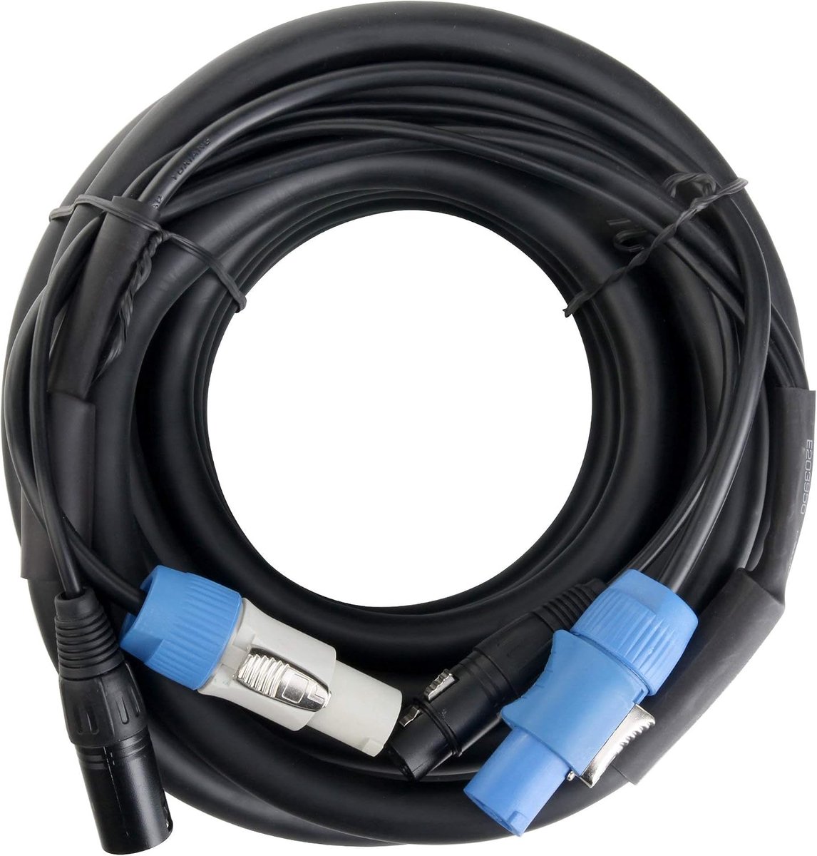 Stage PPD-10 Hybridkabel Powerplug/DMX, Voedingskabel 3x 0 | Combinatiekabel voor stroomvoorziening en signaal, Geen kabelwarboel meer bij de aansluiting van DMX-gestuurde lichteffecten