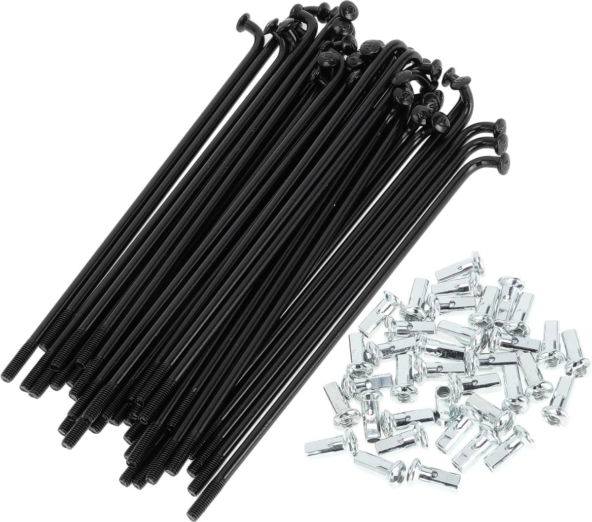 Spaken 12G 107mm Lengte Fiets Wiel Spaken Zwart Carbon Staal