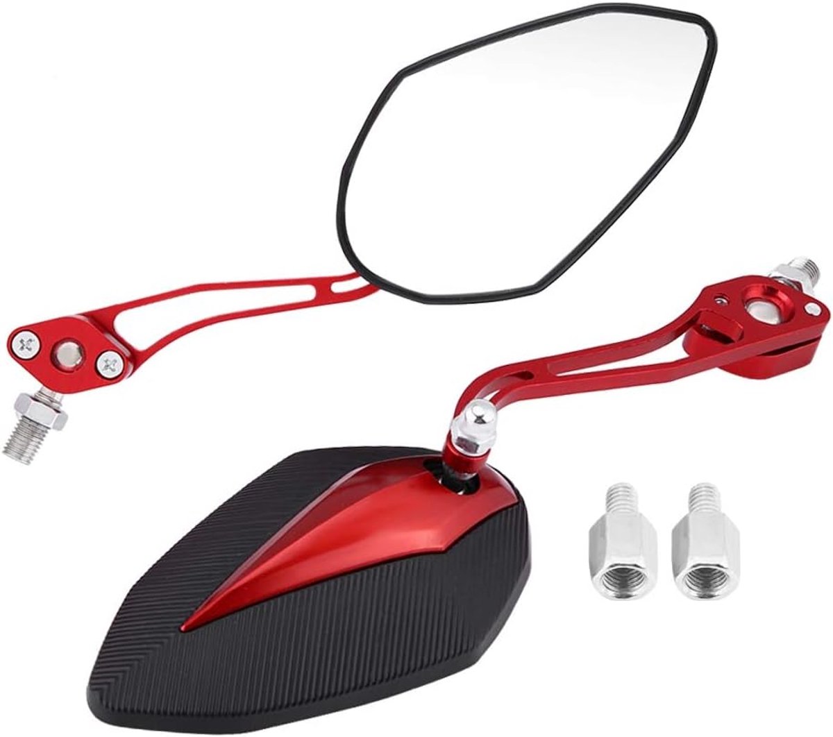 paar 8 mm, 10 mm, universeel, motorfiets, scooter, motorfiets, spiegel, zijspiegels [rood]