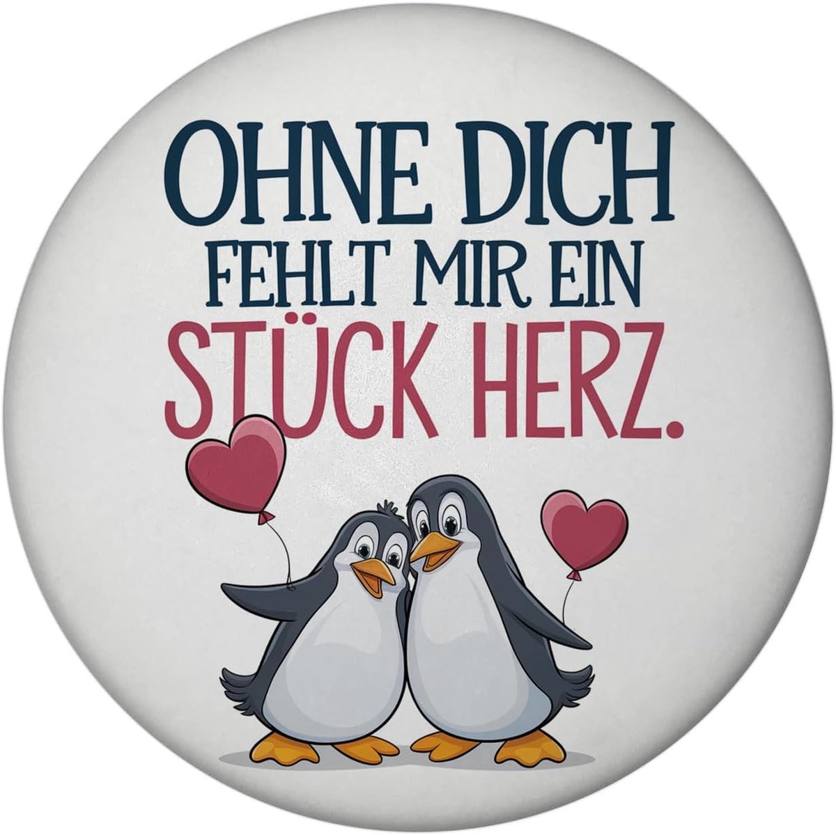Magnet met hart en pinguïns - grappige tekst - ideaal voor koelkast of kantoor - SnelShoppen
