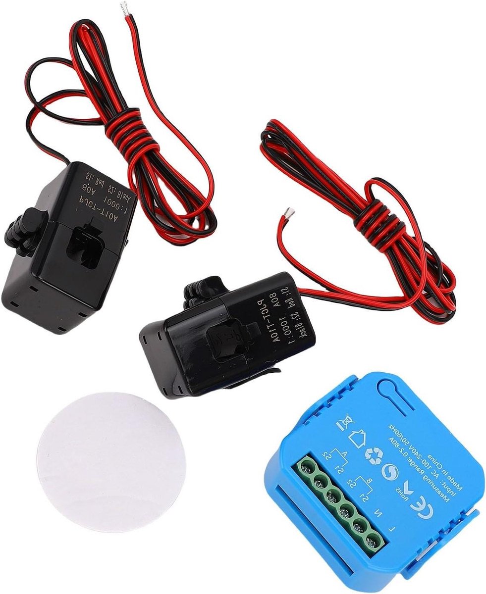 Slimme WiFi Energiemeter - Verbruiksmeter Zonne-energie - Energie Verbruik Monitoren - Bidirectionele Monitoring - 12 x 11 x 4 cm
