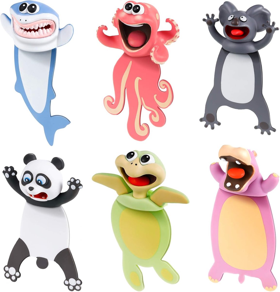 Boekenleggers dieren 3D - grappige squashed boekenleggers - leuk voor kinderen en studenten - SnelShoppen
