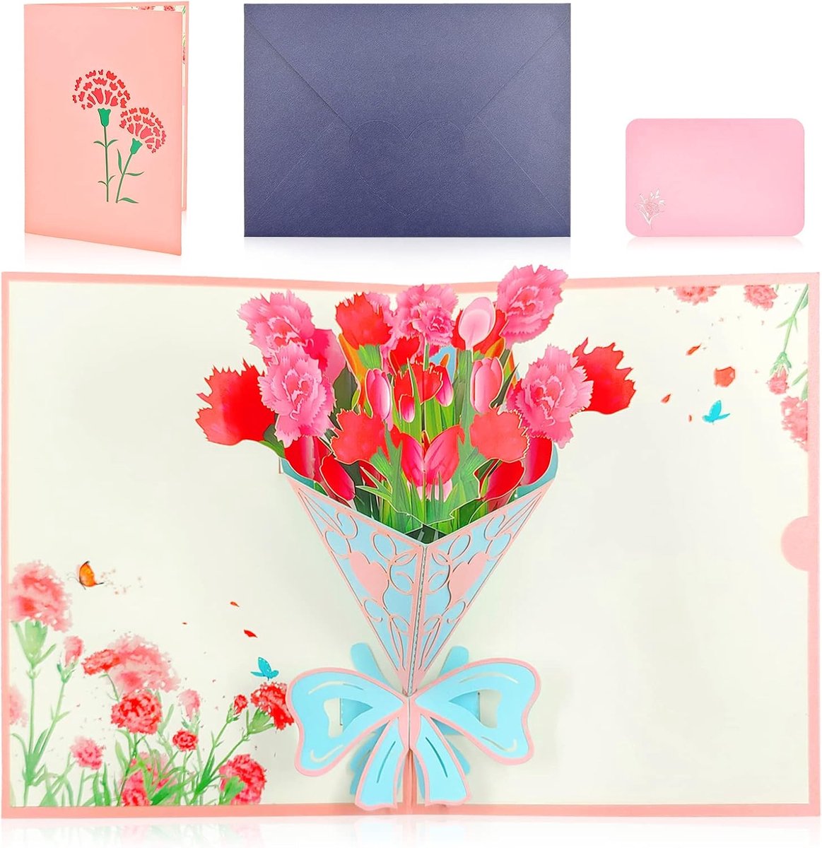 Moederdag kaart 3D pop-up - Hoogwaardige papieren kaart - Met envelop - Perfect cadeau voor moeder - SnelShoppen