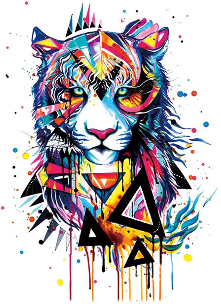 Tijdelijke tattoo tijger abstract 3 dagen