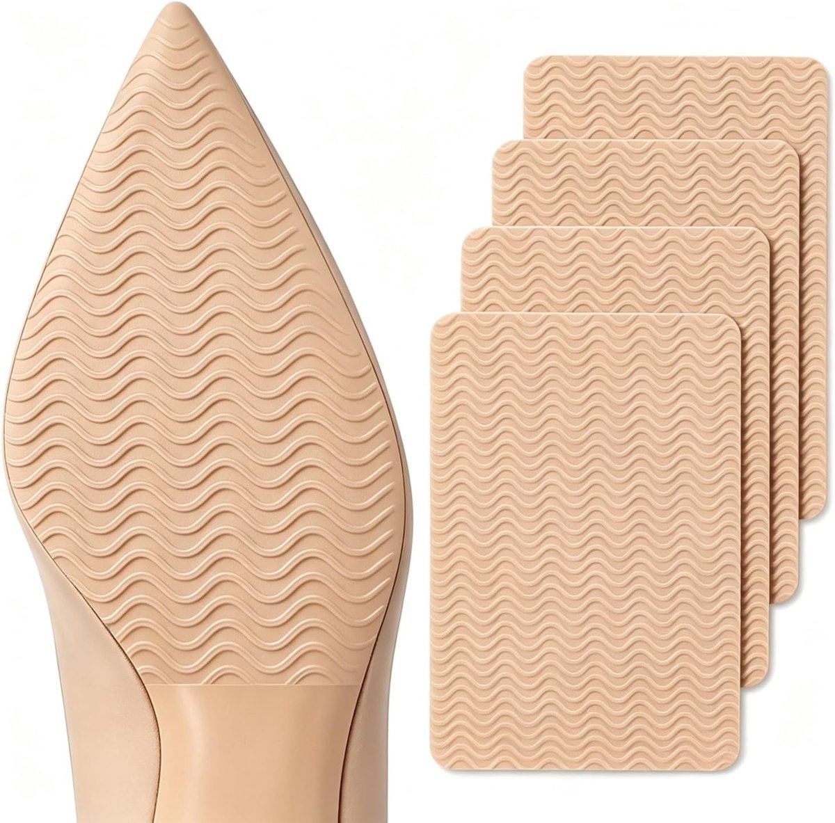 Antislip schoenzoolbeschermers - 4 stuks - rubberen - voorkomt uitglijden en slijtage - SnelShoppen