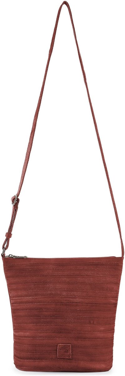 FREDsBRUDER Leren schoudertas Gürtelinchen Deep Sandalwood rood