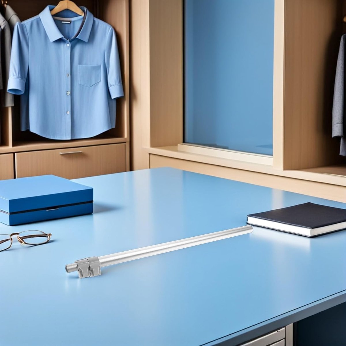 Verstelbare Kledingstomerstaaf - Stoomstok Vervanging - Kleding Stomen - Antiwobbel Ontwerp - 154 cm - Zilver