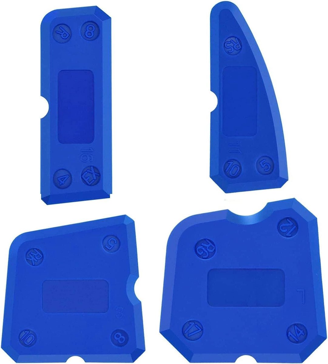Siliconen gereedschapset 4-delig - blauw - flexibele en duurzame materialen - ideaal voor afdichten - SnelShoppen