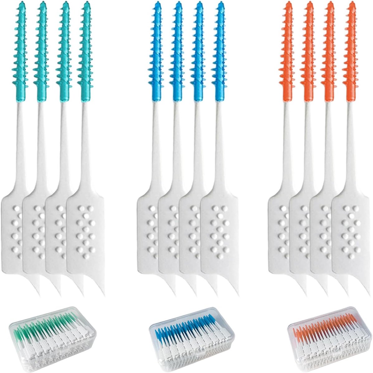 Interdental borstels 120 stuks - siliconen tandenborstels - comfortabele grip - ideaal voor tandreiniging - SnelShoppen