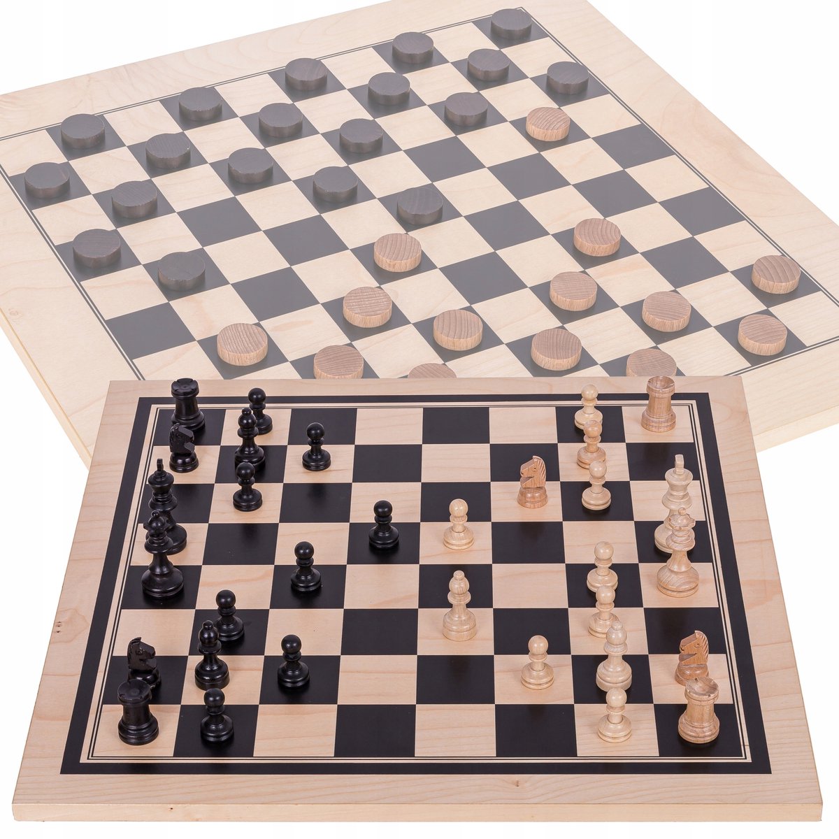 Houten Schaken & Dammen 100 Velden - 44x44cm Bord