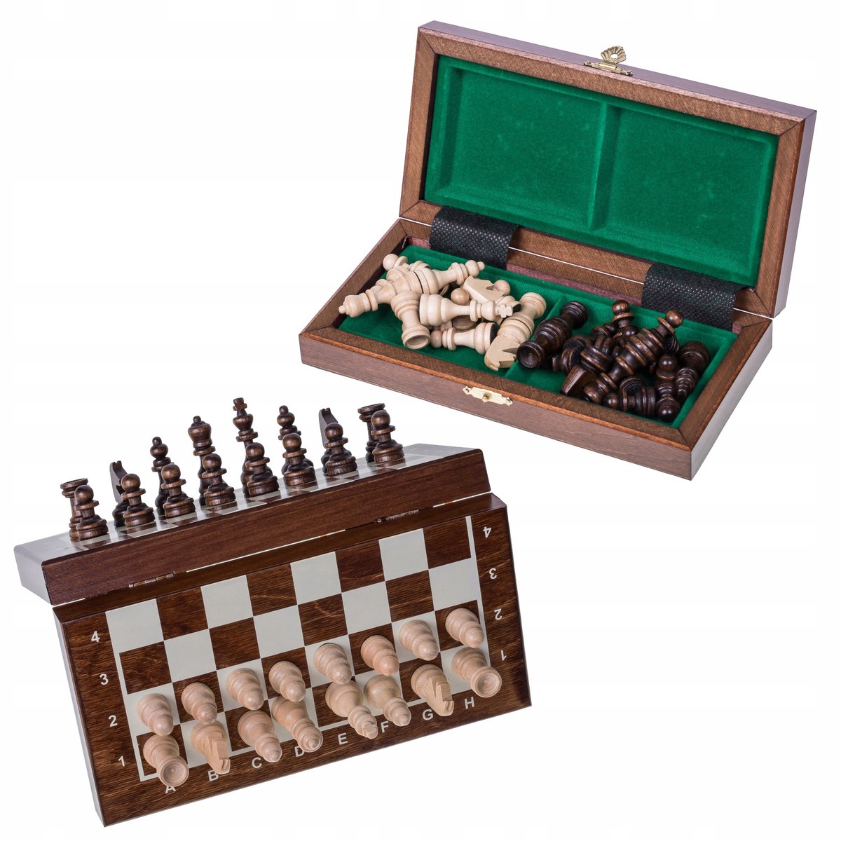 Magnetisch Houten Schaakspel Basic - Compact & Draagbaar