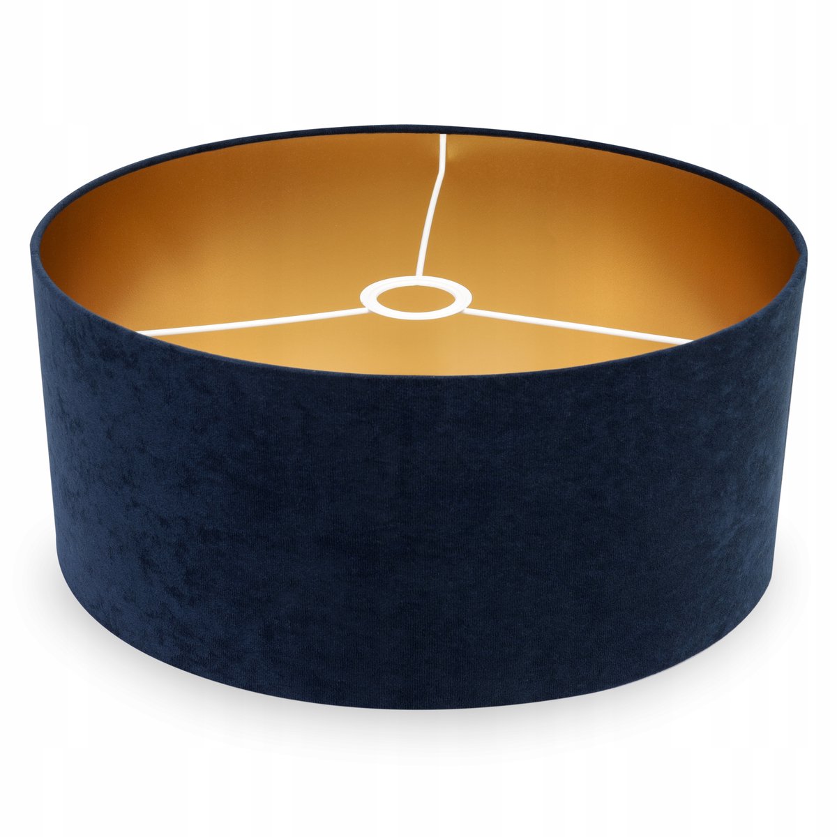 Moderne Goudkleurige Velours Lampenkap Cilinder 44 cm