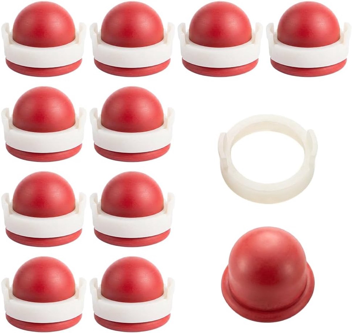 10 Stuks Carburateur Primerlamp 694394 Compatibel met Brigg en Stratton 494408 4128 4178 5084 5084D 5084H Geschikt voor motoren van 3,5CV 3,75CV en 4CV (Rood)