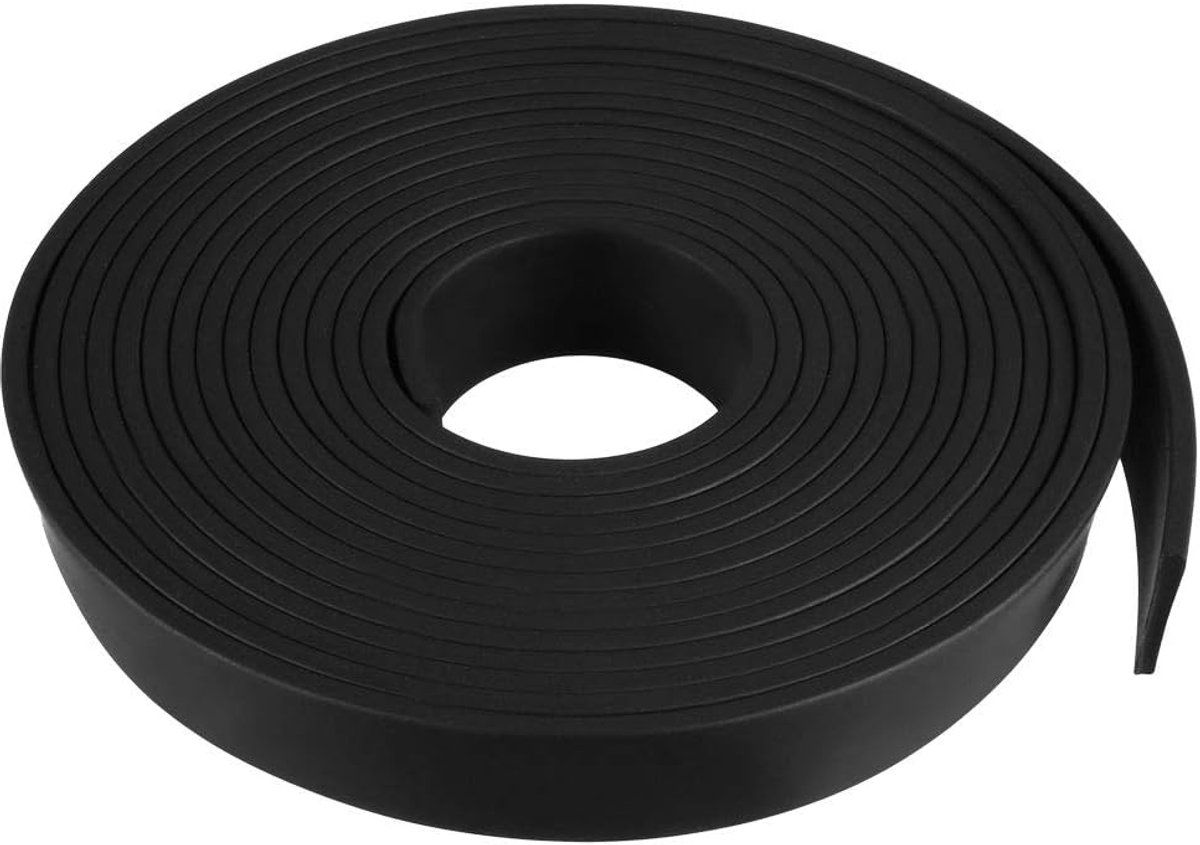 Sourcing map rubberen strip massief rechthoek 15 mm breed, 2 mm dik, 3 meter lang, zwart