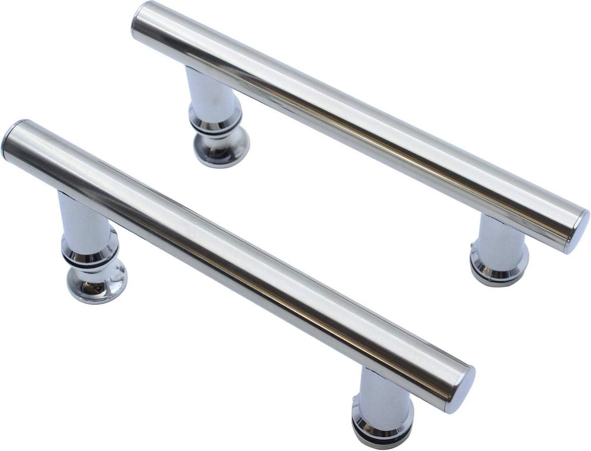 Deurklink 2 Pack Douche Deurknop Pull Handvat Onderdelen Vervanging 145mm Gat naar Gat Rvs met Plastic Knoppen Glazen Deurklink