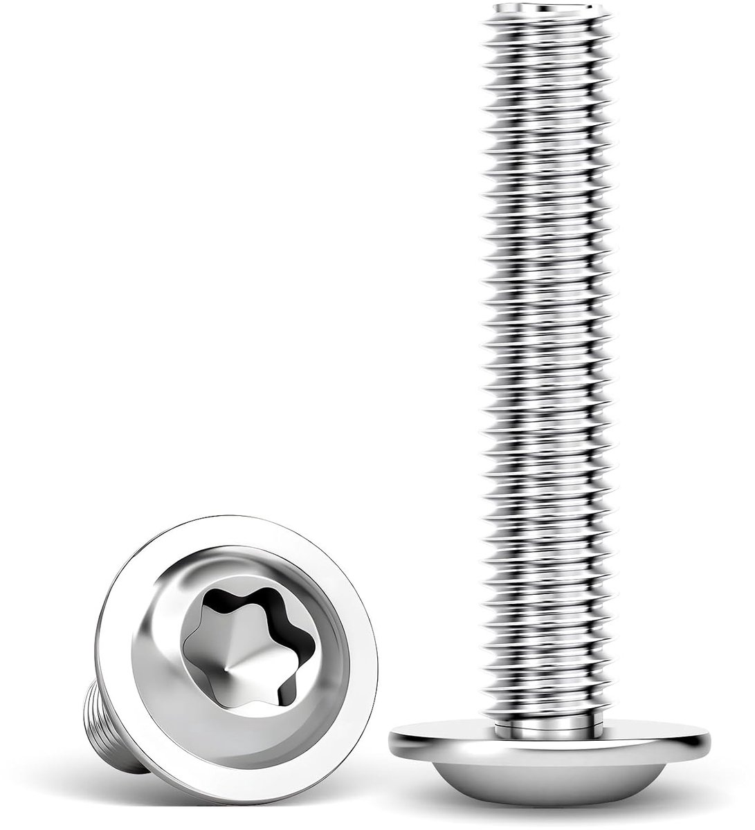 30 stuks flensschroeven M8x30 mm, RVS Torx | M8x30 mm RVS A2 V2A met Torx en volledige schroefdraad voor meubels, werkplaats en DIY