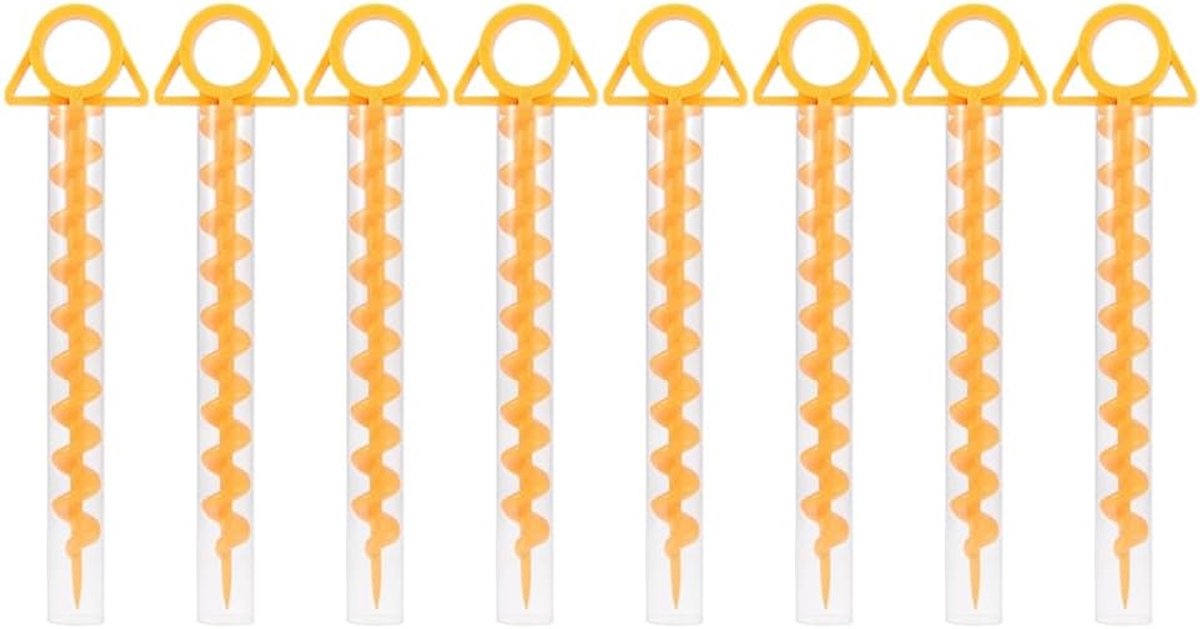 Tentharingen kampeer stabiele schroefharingen zandharingen strand plastic 29 cm tent grondanker trampoline grondanker met 8 transparante plastic buizen