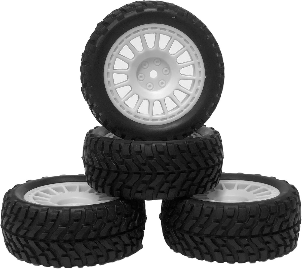 Wielen, 4 stuks, 75 mm, voor 1/10 RC op de weg, auto, 1/14, 1/16, RC Crawler, off-road, truck, rallye, auto-reserveonderdelen, 1,9 banden, wit