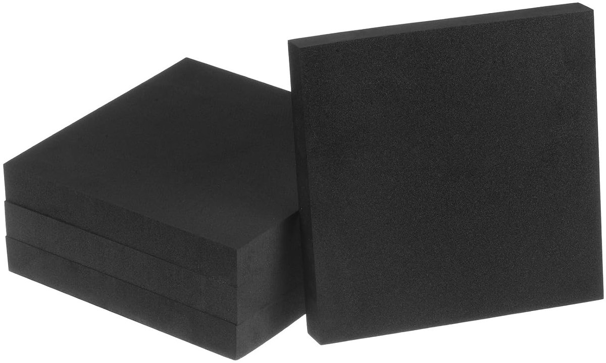 4 vellen schokabsorberend rubber, dikte 3/4 inch x 6 inch, vierkant neopreen schuim, antislip, anti-vibratie, antislip, geluidsarm