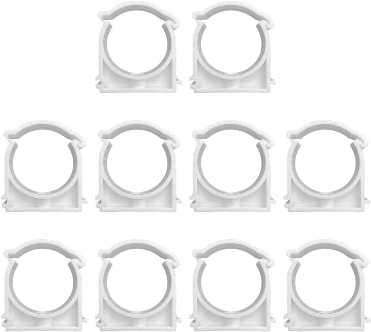 10 stuks plastic slangklemmen, 50 mm U-vormige waterpijp vaste clips voor keuken, zwembad, badkamerpijpbevestiging (wit)